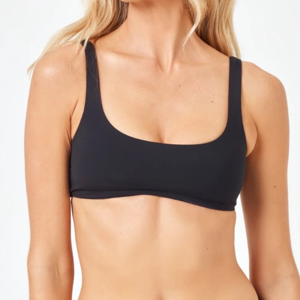 L*Space Black Bikini Top Minimalist Swimwear